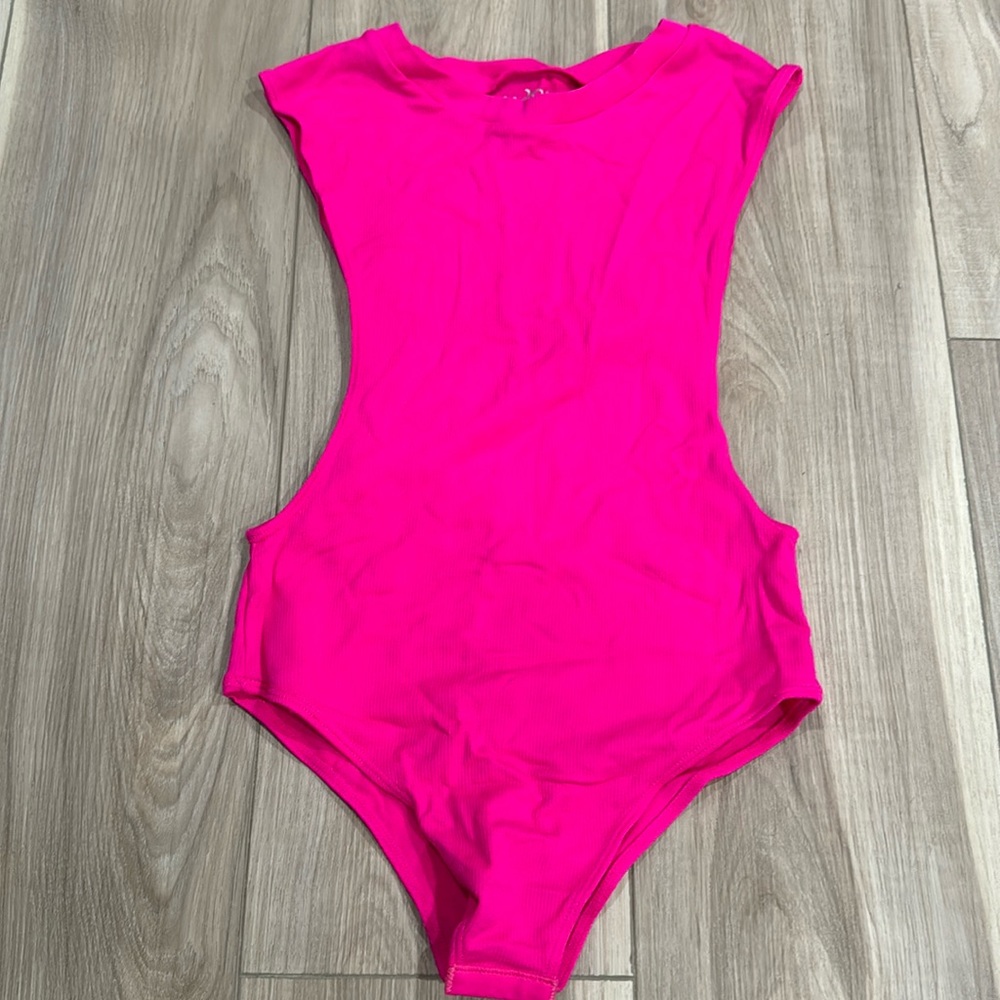 Women's Neon Pink Sleeveless Bodysuit